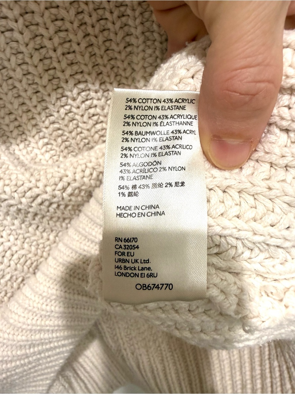Free People Ivory Cable Knit Cotton Chunky Cowl Neck Oversized Sweater Medium - Picture 9 of 11